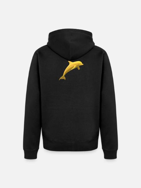 Delphin Gold - Unisex Premium Bio Zip Hoodie - Schwarz