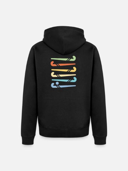 Hockeyschläger - Unisex Premium Bio Zip Hoodie - Schwarz