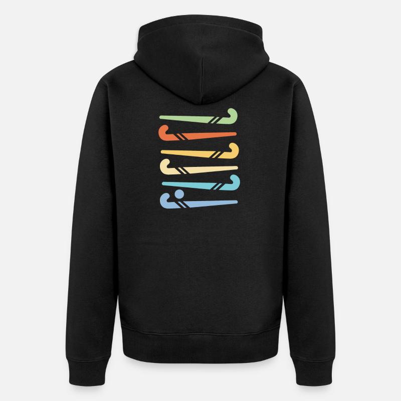 Hockeyschläger - Unisex Premium Bio Zip Hoodie - Schwarz