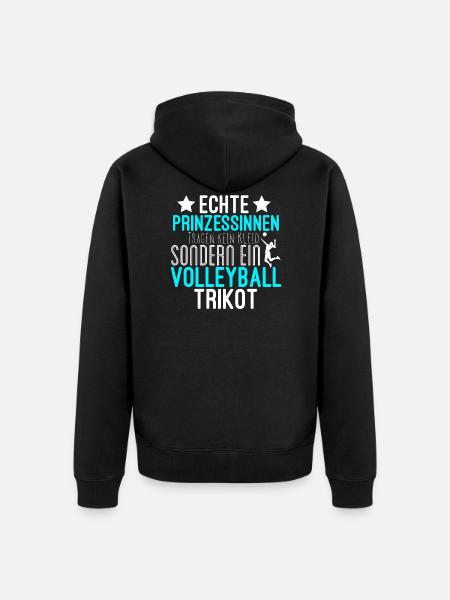 Volleyball Prinzessin Sport lustige Sprüche - Unisex Premium Bio Zip Hoodie - Schwarz