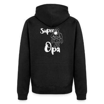 Super Grandpa Grandpa Best Super Grandpa - Unisex Premium Organic Zip Hoodie - black - Back - Nico (187cm)