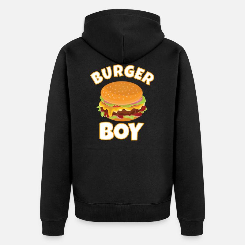 HAMBURGER / CHEESEBURGER: Burger Boy - Veste à capuche bio Premium Unisexe - noir
