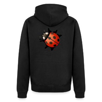 Idée cadeau cadeau coccinelle rouge - Veste à capuche bio Premium Unisexe - noir - Dos - Nico (187cm)