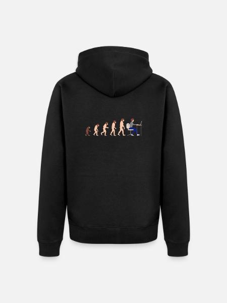 Evolution Entwickler Programmierer Lustiges Gift - Unisex Premium Bio Zip Hoodie - Schwarz