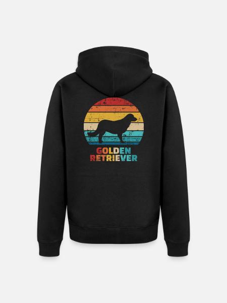 Golden retrievers - Veste à capuche bio Premium Unisexe - noir