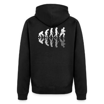Evolution der Feuerwehr Schatten Spiegel - Unisex Premium Bio Zip Hoodie - Schwarz - Hinten - Nico (187cm)
