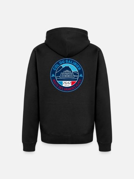 Col du Galibier 2 - Felpa con cappuccio ecologica premium unisex - nero