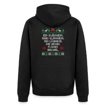 Lustiges ein Glühwein swei Glühwein Xmas Geschenk - Unisex Premium Bio Zip Hoodie - Schwarz - Hinten - Nico (187cm)