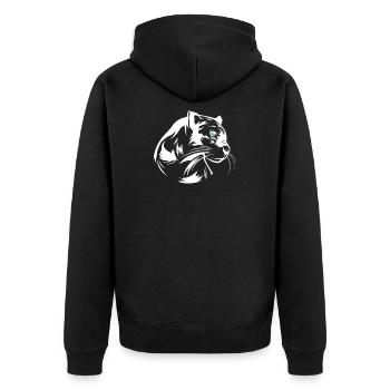 panther - Unisex Premium Organic Zip Hoodie - black - Back - Nico (187cm)