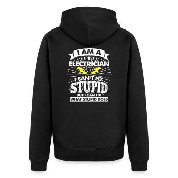 Électricien Électricien Électricien Électricité Électricité - Veste à capuche bio Premium Unisexe - noir - Dos - Nico (187cm)