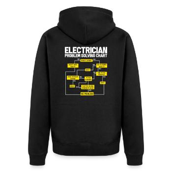Électricien Électricien Électricien Électricité Électricité - Veste à capuche bio Premium Unisexe - noir - Dos - Nico (187cm)