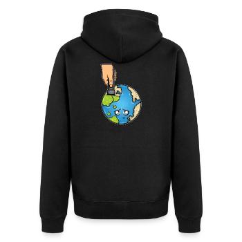 Planète verte - nature, changement climatique - Veste à capuche bio Premium Unisexe - noir - Dos - Nico (187cm)