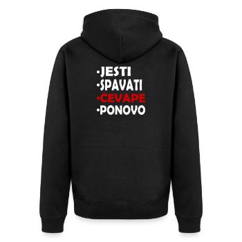 Cevape Balkans Serbie Bosnie Croatie - Veste à capuche bio Premium Unisexe - noir - Dos - Nico (187cm)