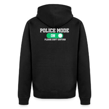 Mode police activé ne pas déranger - Veste à capuche bio Premium Unisexe - noir - Dos - Nico (187cm)