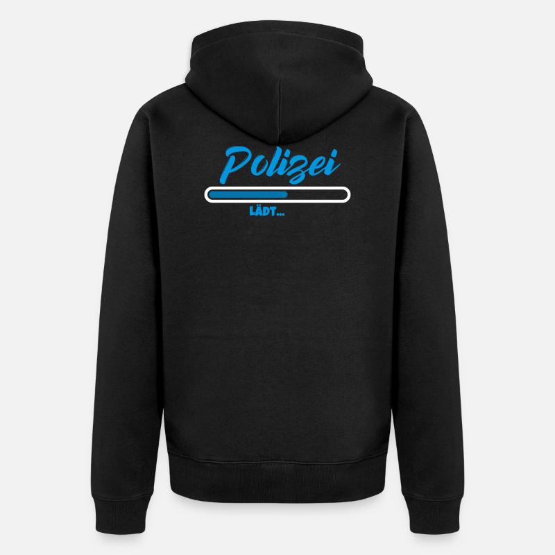Polizei lädt Bitte warten Geschenk - Unisex Premium Bio Zip Hoodie - Schwarz