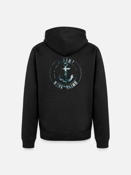 moin kuestenkind1 - Unisex Premium Bio Zip Hoodie - Schwarz