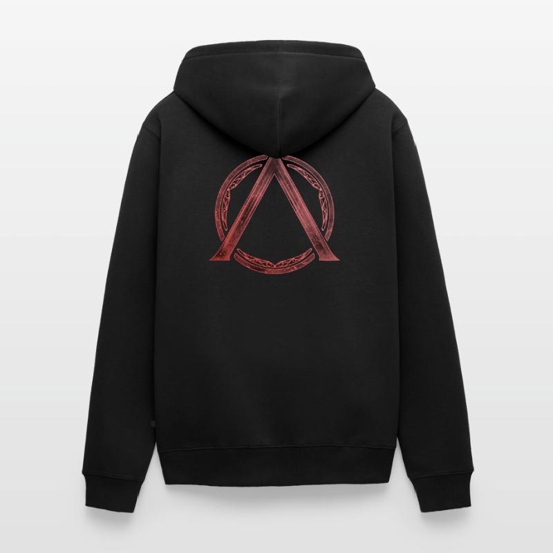 Sparta Lambda symbol fire red Unisex Premium Organic Zip Hoodie