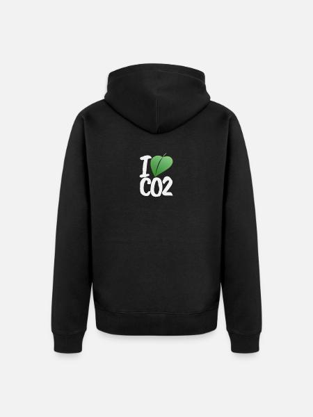 I love CO2 - Unisex Premium Organic Zip Hoodie - black