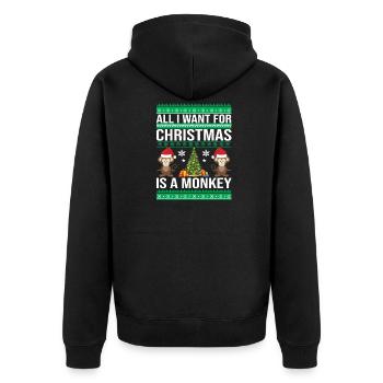 Ugly Christmas - Unisex Premium Organic Zip Hoodie - black - Back - Nico (187cm)