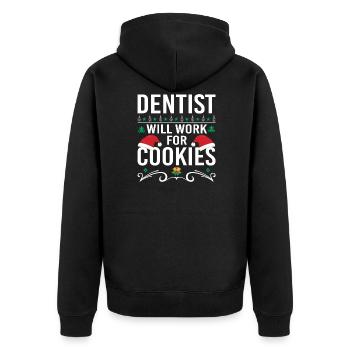 Ugly Christmas - Unisex Premium Bio Zip Hoodie - Schwarz - Hinten - Nico (187cm)