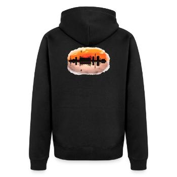 Skyline Dortmund - Veste à capuche bio Premium Unisexe - noir - Dos - Nico (187cm)