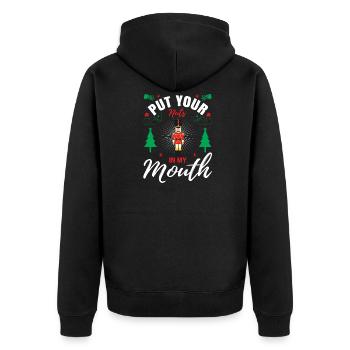 Ugly Christmas - Unisex Premium Bio Zip Hoodie - Schwarz - Hinten - Nico (187cm)
