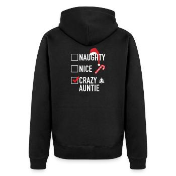 Ugly Christmas - Unisex Premium Bio Zip Hoodie - Schwarz - Hinten - Nico (187cm)