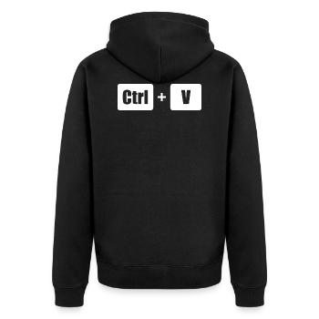 Ctrl C Ctrl V Vater Sohn Eltern Kind Partnerlook - Unisex Premium Bio Zip Hoodie - Schwarz - Hinten - Nico (187cm)