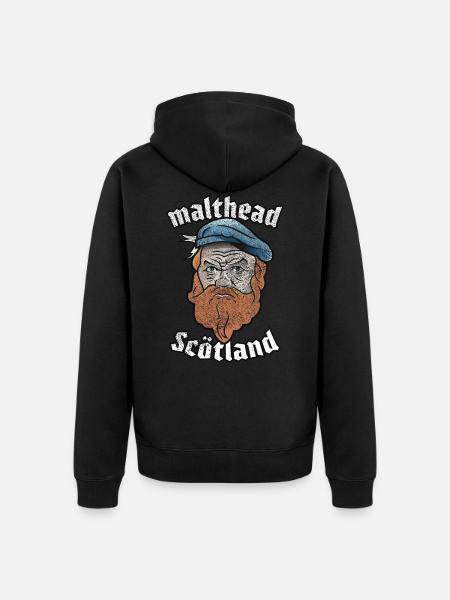 Malthead Scötland - Unisex Premium Organic Zip Hoodie - black