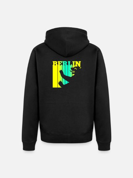 Bear of Berlin - Unisex Premium Organic Zip Hoodie - black