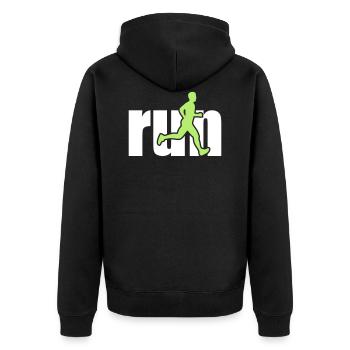 run man 2 colours - Veste à capuche bio Premium Unisexe - noir - Dos - Nico (187cm)