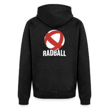 Chemise Radball White Ball Cyclisme en salle - Veste à capuche bio Premium Unisexe - noir - Dos - Nico (187cm)
