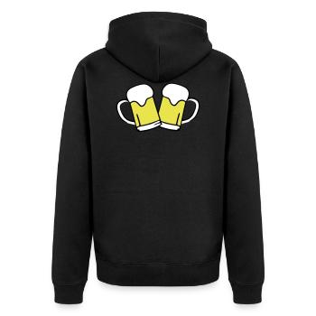 Beer - Unisex Premium Organic Zip Hoodie - black - Back - Nico (187cm)