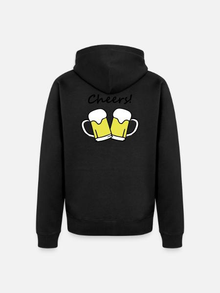 Bier, Cheers! - Unisex Premium Bio Zip Hoodie - Schwarz