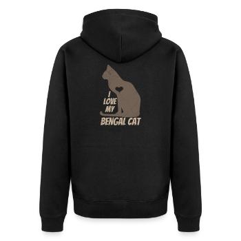 I love my Bengal Cat chat idée cadeau - Veste à capuche bio Premium Unisexe - noir - Dos - Nico (187cm)