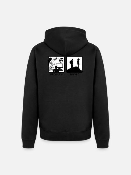 Problem Solved - Mountain hiking - Unisex Premium Organic Zip Hoodie - black