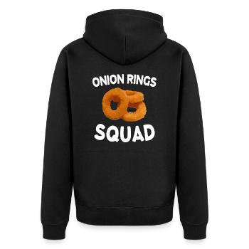Zwiebelringe Fried Onion Rings Zwiebel Geschenk - Unisex Premium Bio Zip Hoodie - Schwarz - Hinten - Nico (187cm)