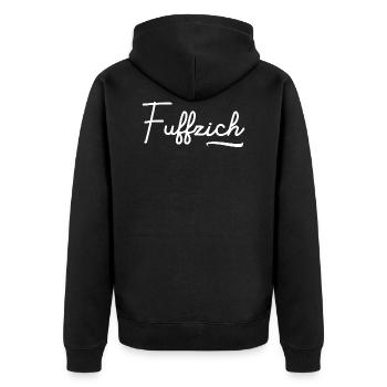 Fuffzich - Unisex Premium Bio Zip Hoodie - Schwarz - Hinten - Nico (187cm)