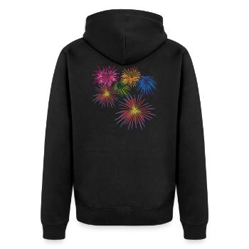 Fireworks - Unisex Premium Organic Zip Hoodie - black - Back - Nico (187cm)