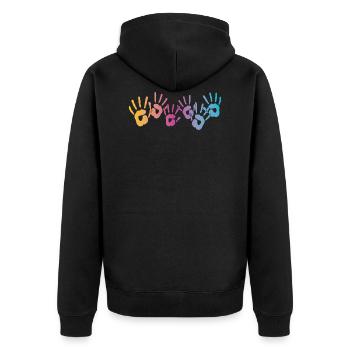 color hand buckus colorful painter gift impression cool - Unisex Premium Organic Zip Hoodie - black - Back - Nico (187cm)