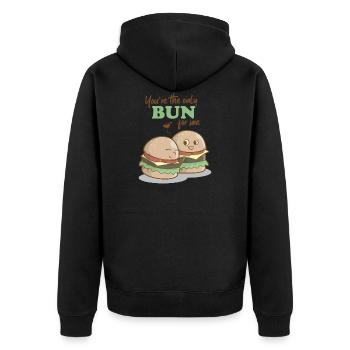 You Are The Only Bun For Me Valentines Day Food - Unisex Premium Organic Zip Hoodie - black - Back - Nico (187cm)