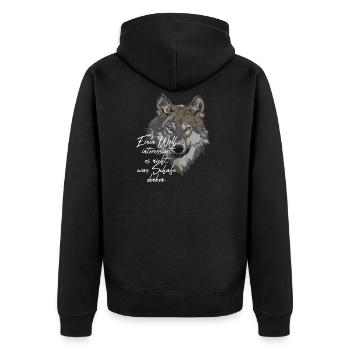 Le loup - Veste à capuche bio Premium Unisexe - noir - Dos - Nico (187cm)