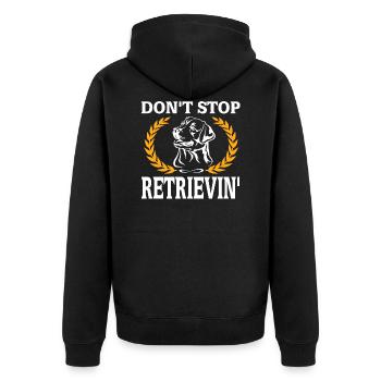 Labrador - Unisex Premium Bio Zip Hoodie - Schwarz - Hinten - Nico (187cm)