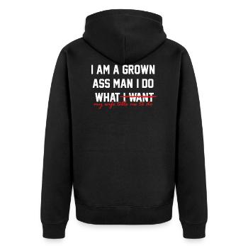 I am a grown Ass man - Veste à capuche bio Premium Unisexe - noir - Dos - Nico (187cm)