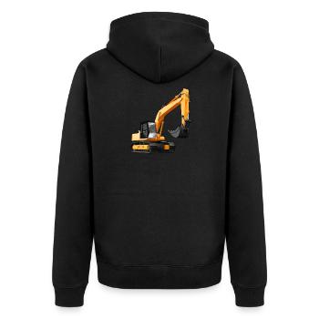 Bagger Geschenk Geschenkidee - Unisex Premium Bio Zip Hoodie - Schwarz - Hinten - Nico (187cm)