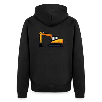 Bagger Geschenk Geschenkidee - Unisex Premium Bio Zip Hoodie - Schwarz - Hinten - Nico (187cm)