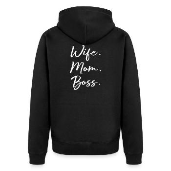 Femme maman patron bossess cadeau bossess - Veste à capuche bio Premium Unisexe - noir - Dos - Nico (187cm)