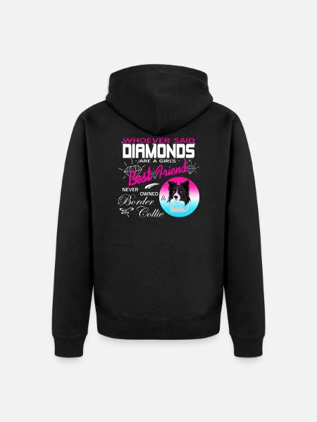 Border Collie - Unisex Premium Organic Zip Hoodie - black