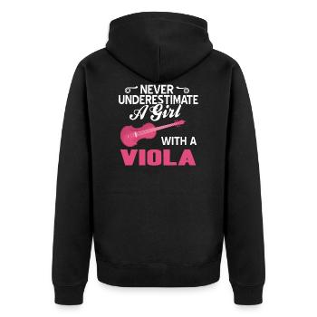 viola - Unisex Premium Organic Zip Hoodie - black - Back - Nico (187cm)