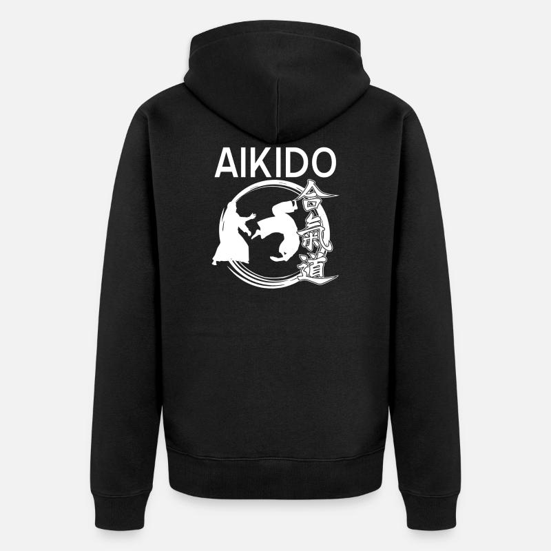 Aïkido - Veste à capuche bio Premium Unisexe - noir